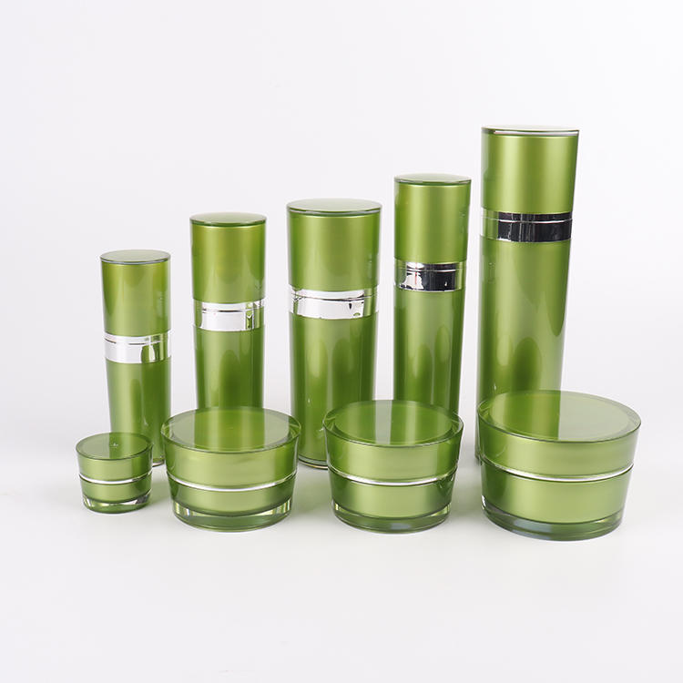 Cosmetic packaging / Acrylic cream jars / Acrylic lotion bottles / Cream jars / Lotion bottles(green)