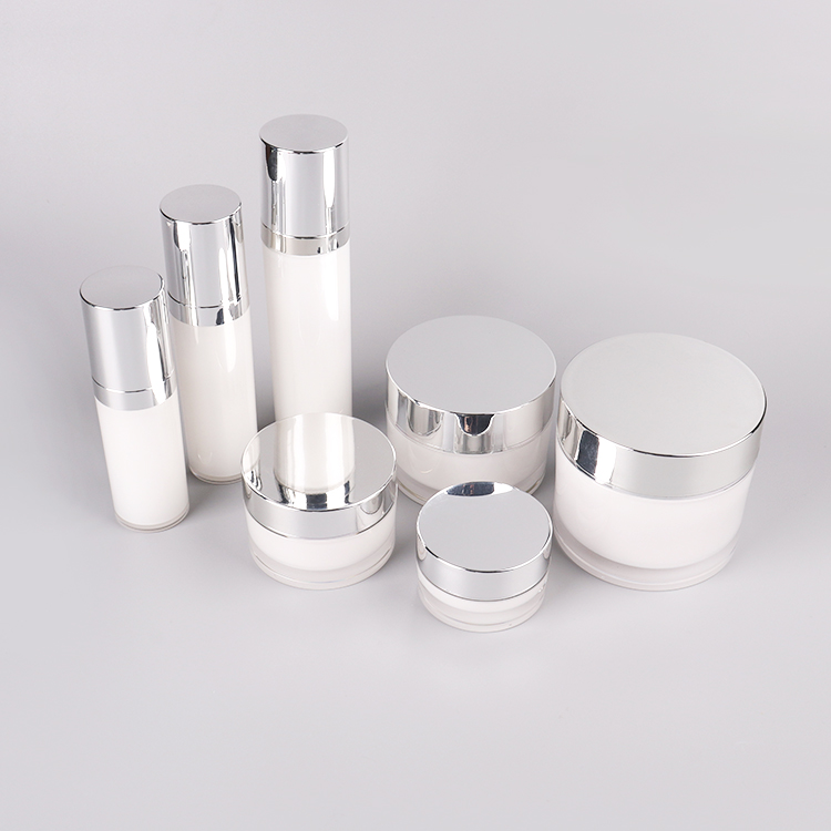 Cosmetic packaging / Acrylic cream jars / Acrylic lotion bottles / Cream jars / Lotion bottles（Silver）