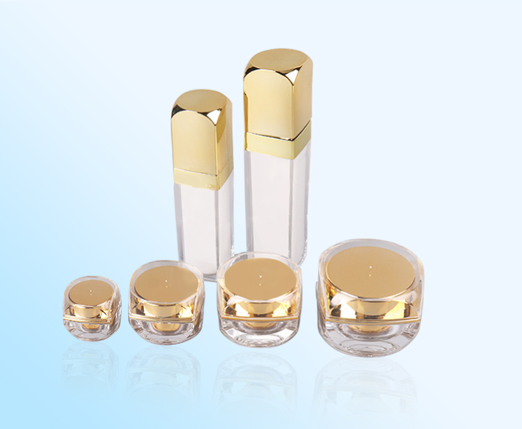 Acrylic jars and lotion bottles for cosmetic packaging